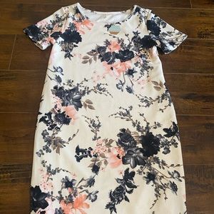 PinkBlush White Floral Fitted Dress Small